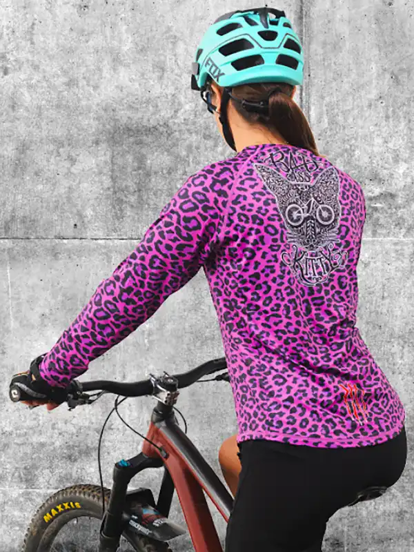 Badass Kitty Women's Long Sleeve MTB Jersey - Image 4