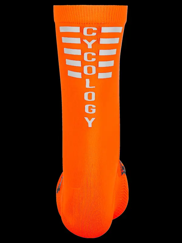 Cycology Reflective Logo Cycling Socks Orange - Image 3