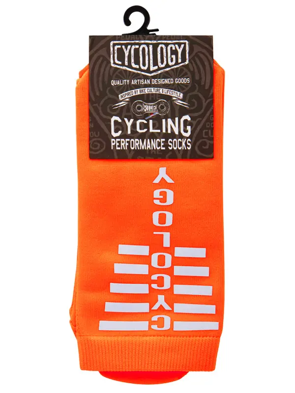 Cycology Reflective Logo Cycling Socks Orange - Image 4
