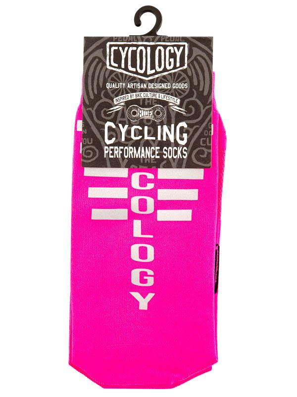 Cycology Reflective Logo Cycling Socks Pink - Image 4