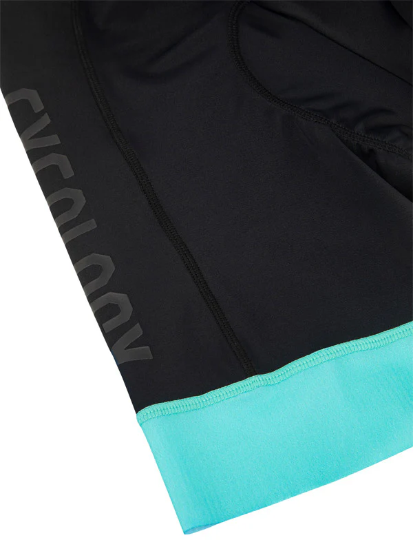 Women's Bib Shorts Black/Aqua - Image 3