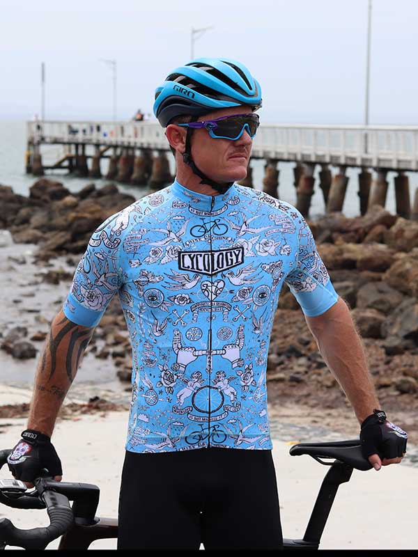 Velo Tattoo Men's Classic Jersey Blue - Image 5