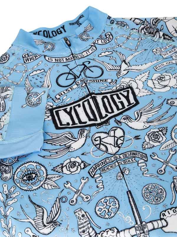 Velo Tattoo Men's Classic Jersey Blue - Image 8